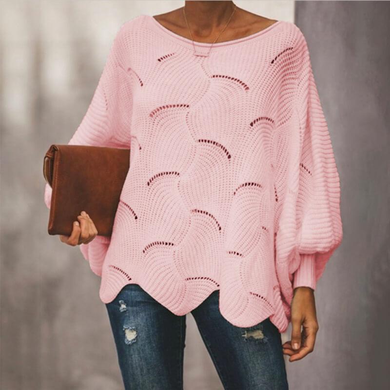 Plus Size Pink Sweater - pink color