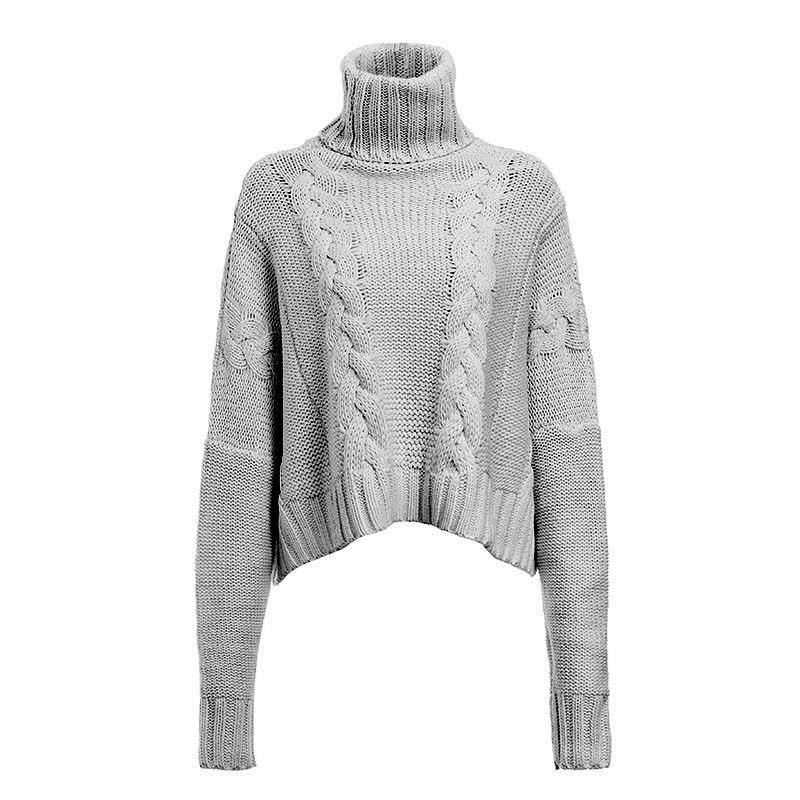 Plus Size White Sweater - gray positive