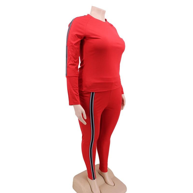 Plus Size 2 Piece Jogger Set - red right