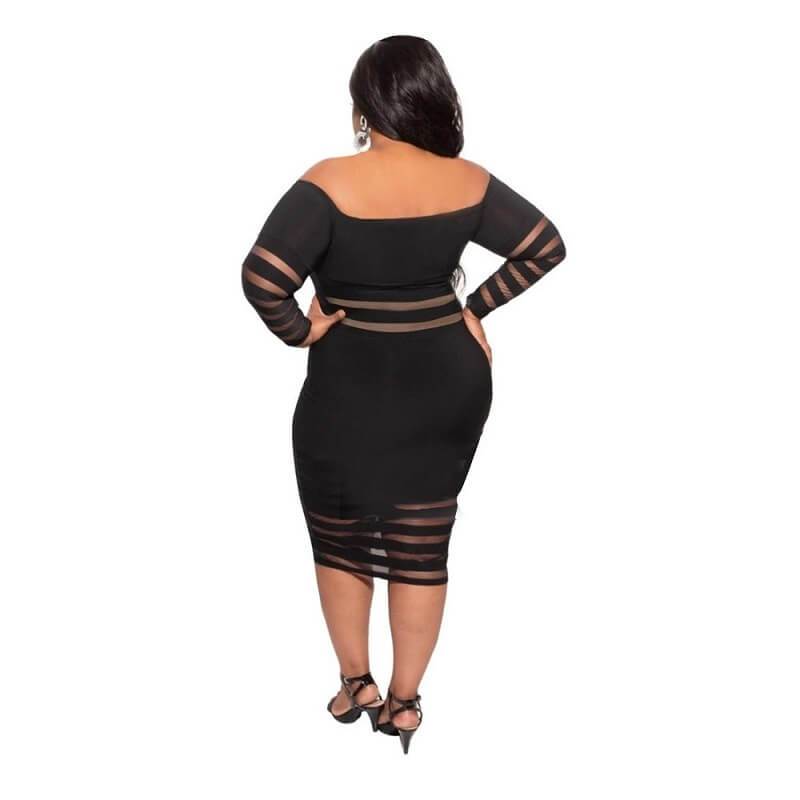 Cheap Plus Size Summer Dresses - black back