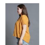 plus size polka dot blouse - yellow side