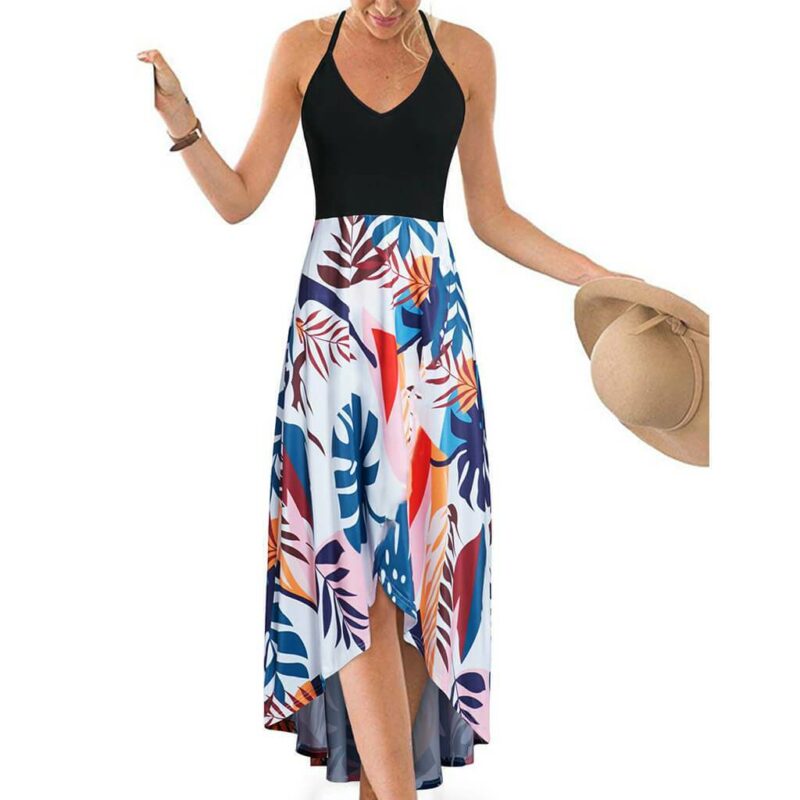 Plus Size Tropical Dresses - multi color