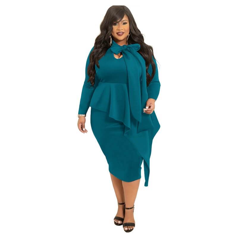 plus Size Mother Of The Bride Dresses - cyan color