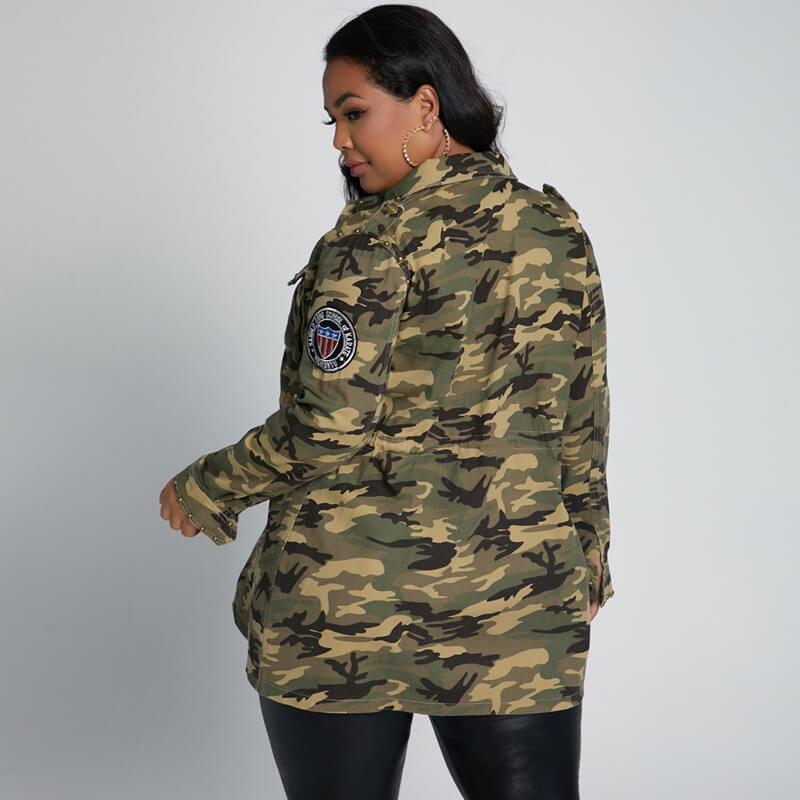 Plus Size Camo Jacket - camouflage side- camouflage back