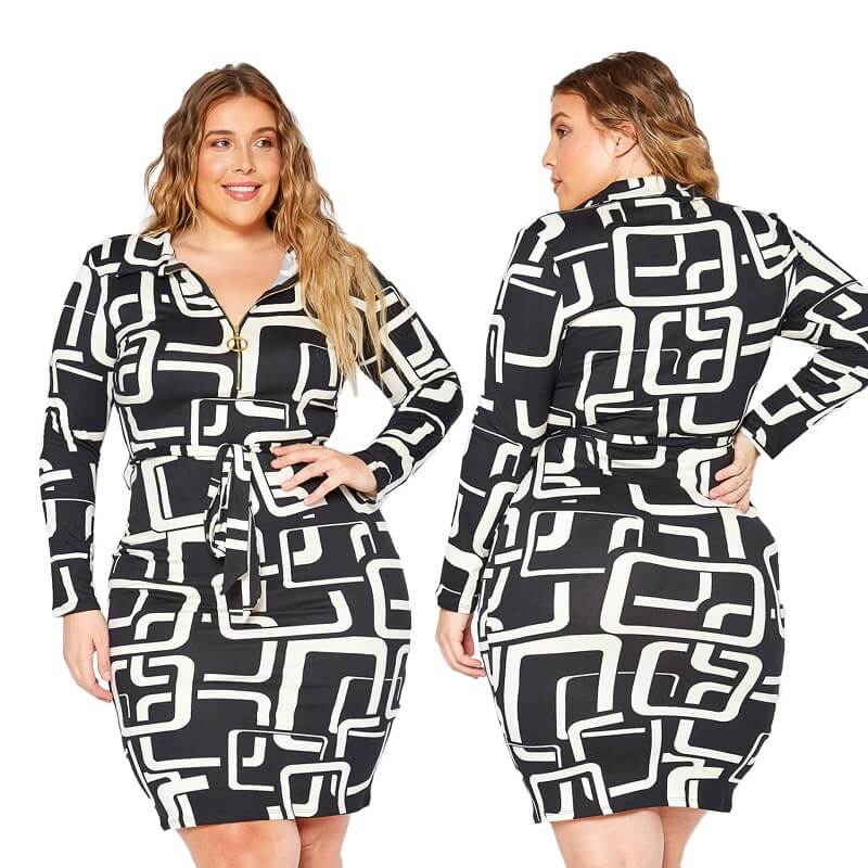 black and white formal dress plus size