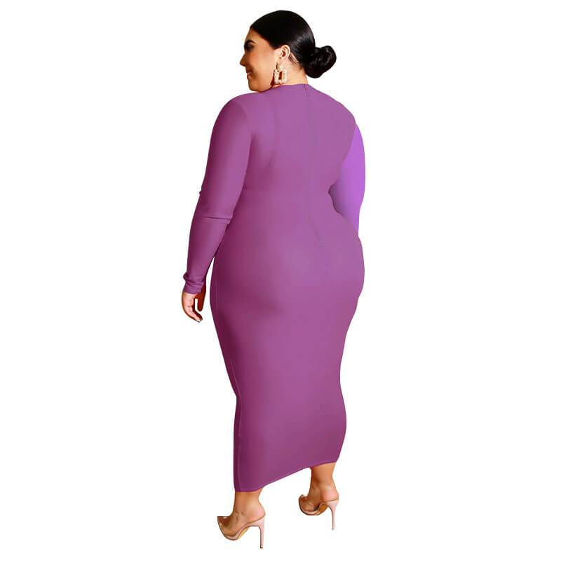 Plus Size Wedding Guest Dresses - purple back