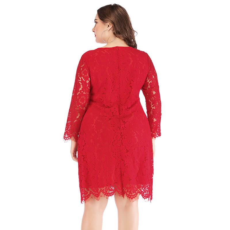 Plus Size Lace Wedding Dresses - red back