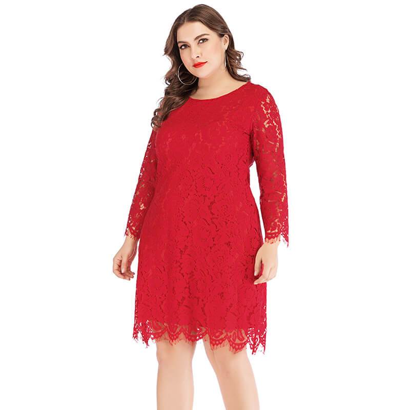 Plus Size Lace Wedding Dresses - red color