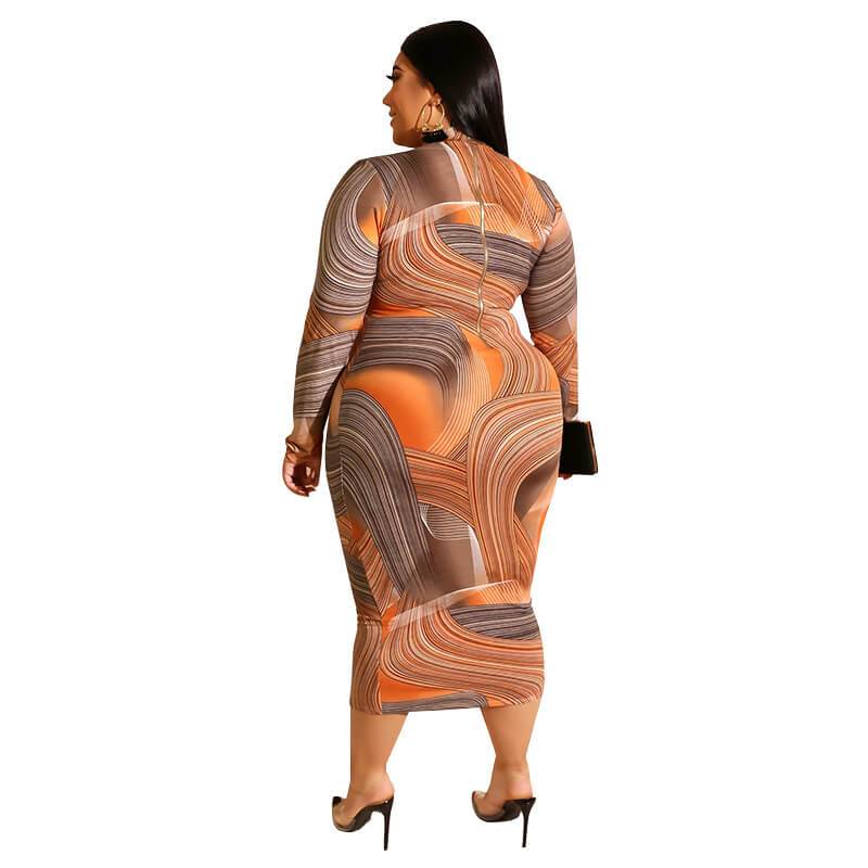 Cheap Plus Size Dresses - orange back