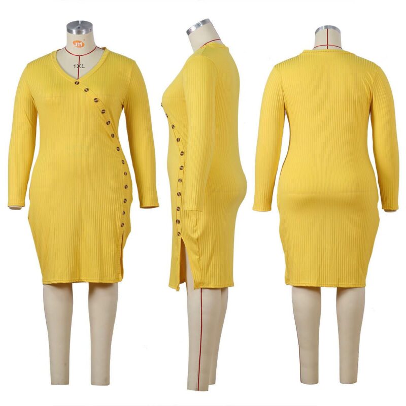 Plus Size Special Occasion Dresses - yellow detail image