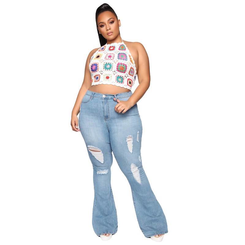 Plus Size Flare Jeans Tall - light blue positive