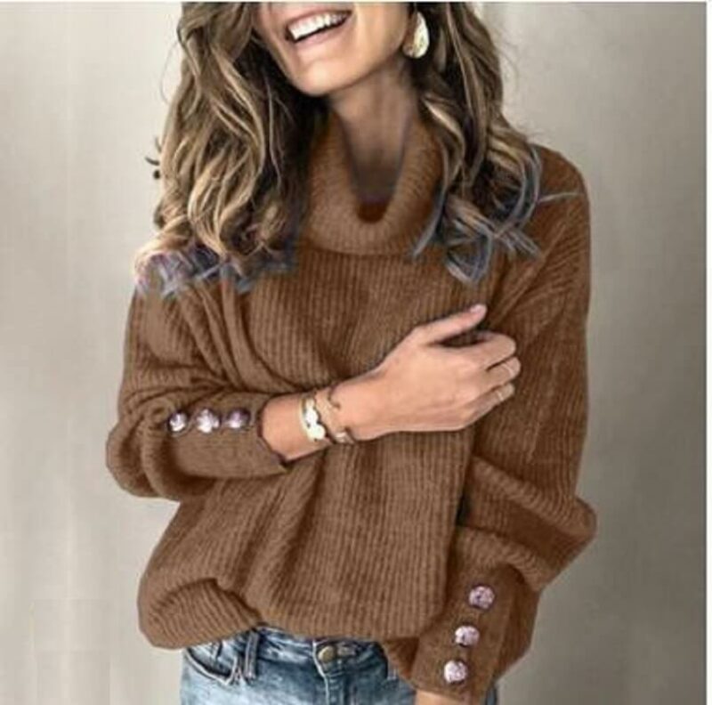 Plus Size Sweater - coffee color