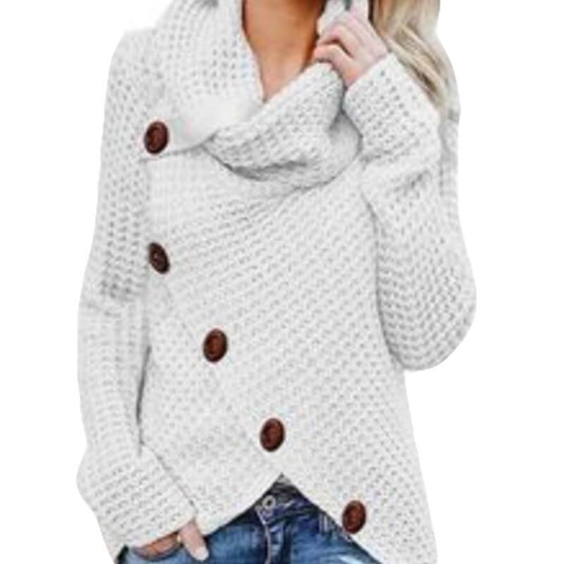 Plus Size Distressed Sweater - beige color