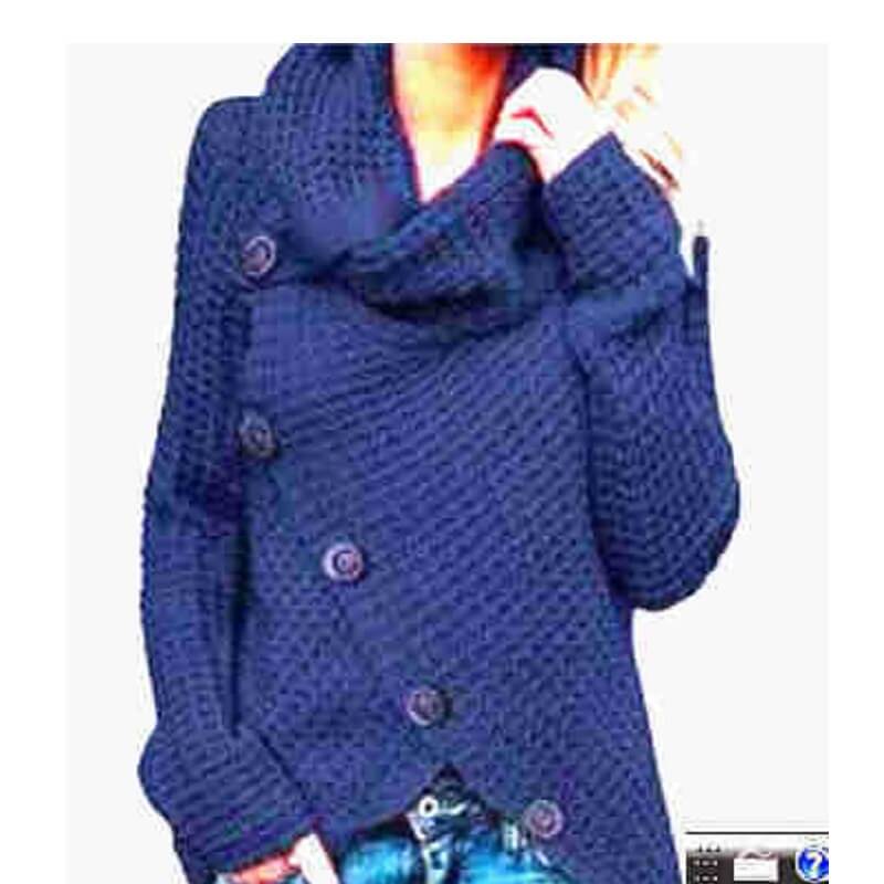 Plus Size Distressed Sweater - cowbuy blue color