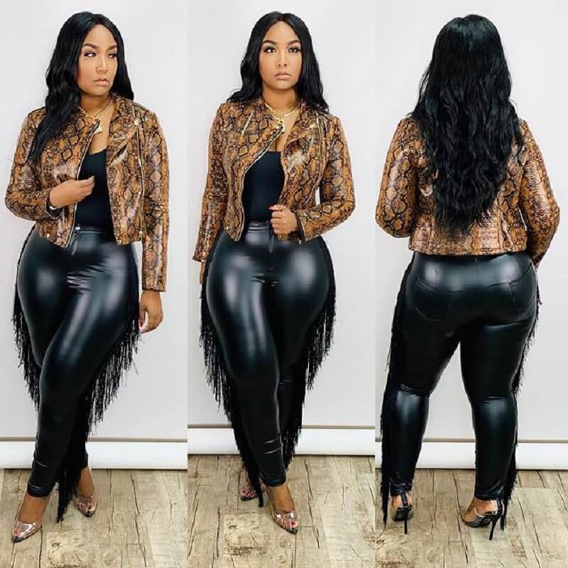 High Waisted Leather Pants Plus Size