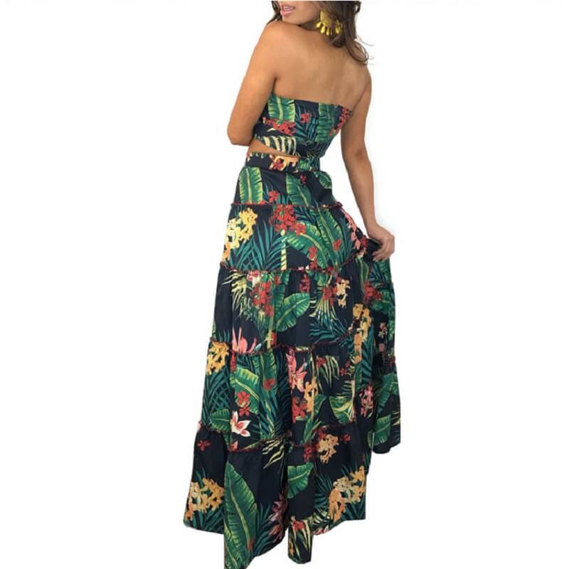 Large Size Green 2-piece Skirt - green side