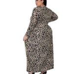 plus size two piece dress set - leopard print side