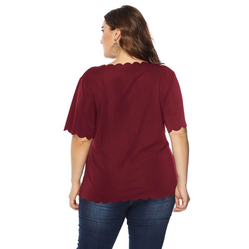 Plus Size Lips T Shirt - red back