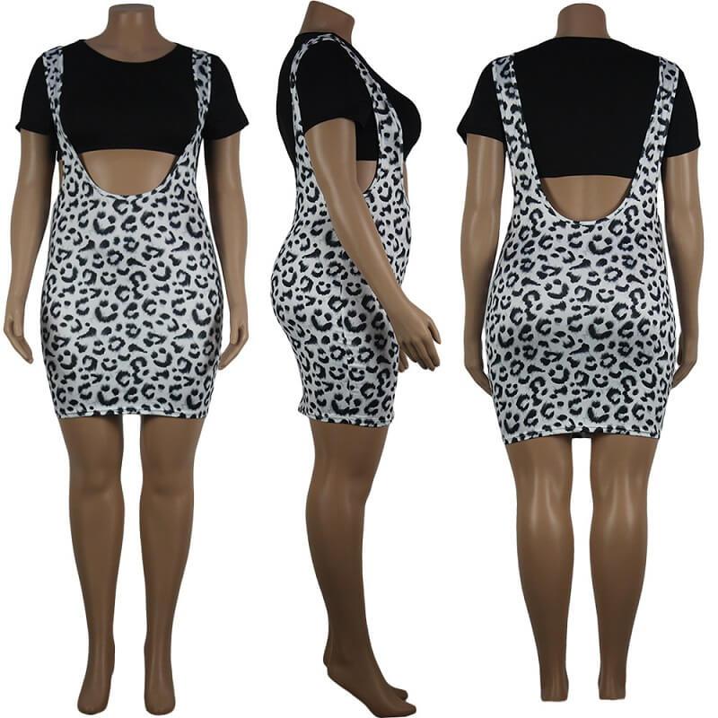 Leopard Print Curve Dresses - model picture