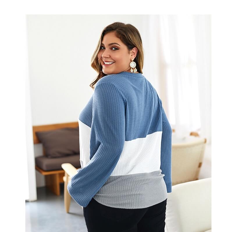 Plus Size Duster Sweater - blue side