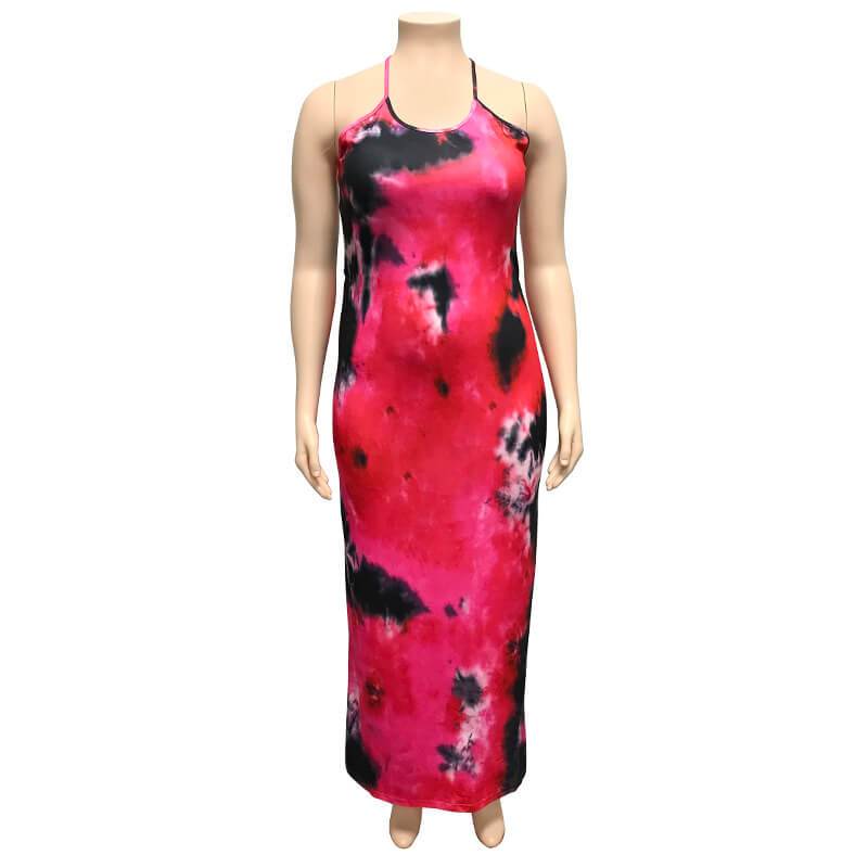 Ladies Plus Size Dresses - red whole body