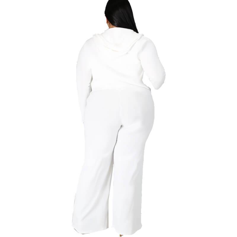 Plus Size Casual 2-color 3-piece Set- white back