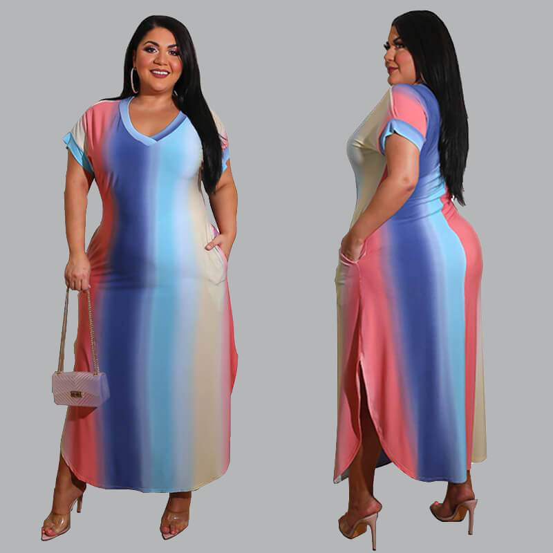 Plus Size Boutique Dresses - gradient color