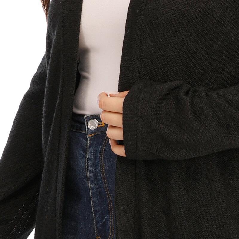 Long Trench Coat Women's Plus Size  - black cuff