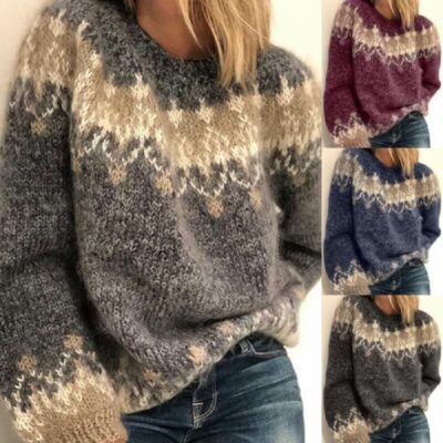 Plus Size Chunky Knit Sweater - main picture