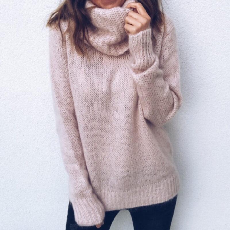 Plus Size Gray Sweater - pink color
