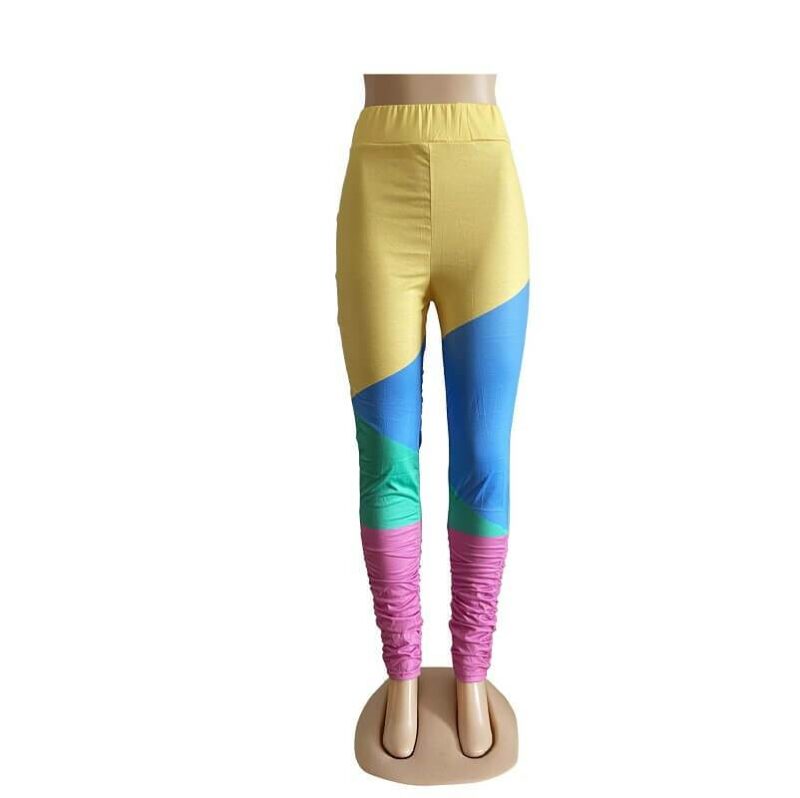 Oversize Stitching Leggings - yellow picture