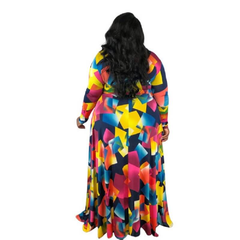 Trendy Plus Size Cocktail Dresses -  multicolor back