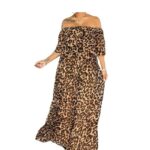 Plus Size Maxi Dresses - lepard print main picture