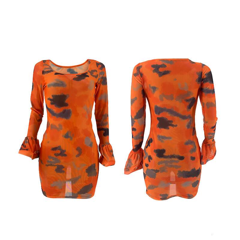 Petite Plus Size Dresses - orange detail image