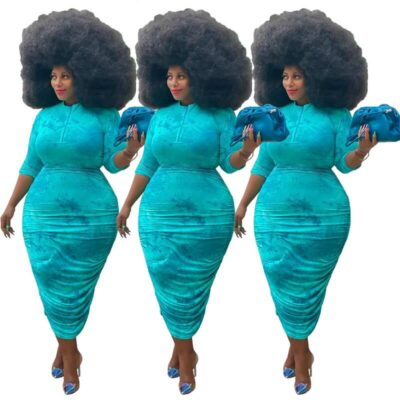 Fashion Plus Size Dresses - turquoise main picture
