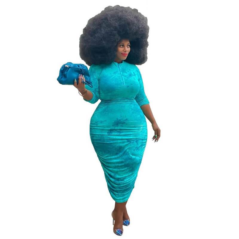 Royal Blue Plus Size Dress - turquoise positive