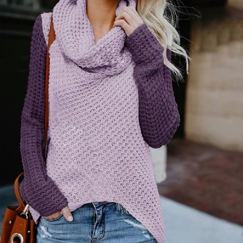Plus Size Purple Sweater - purple color