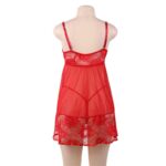 Plus Size Sexy Lace Sling Nightdress - red behind