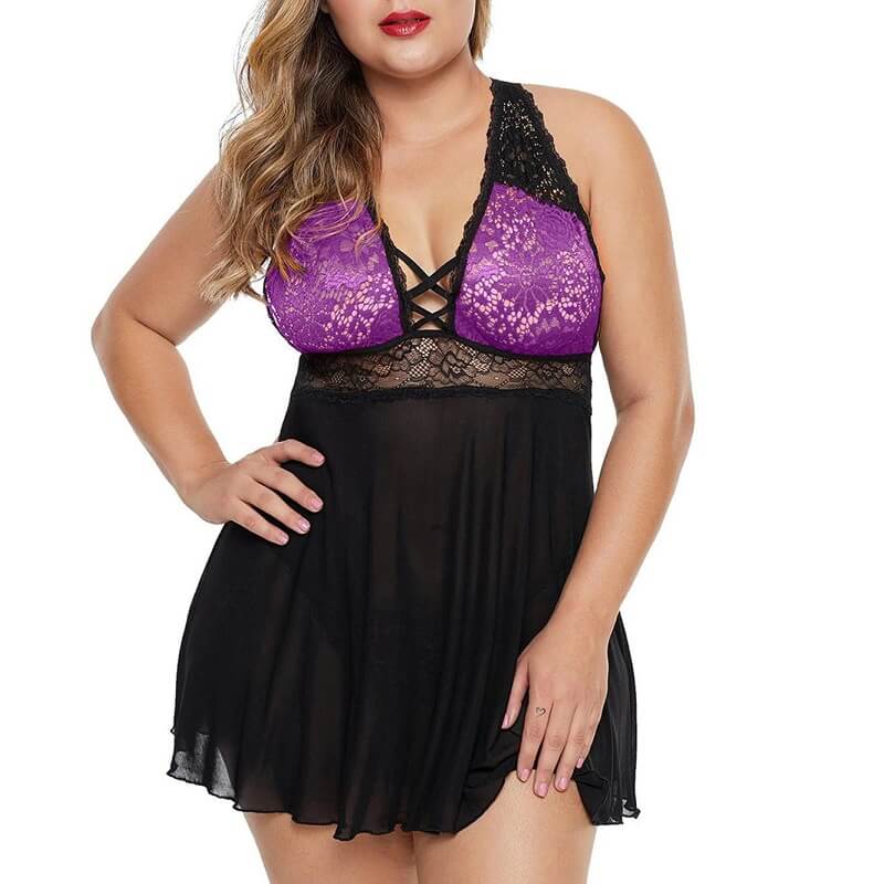 plus size wholesale lingerie - purple color