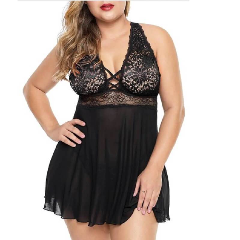 plus size wholesale lingerie - black detail image