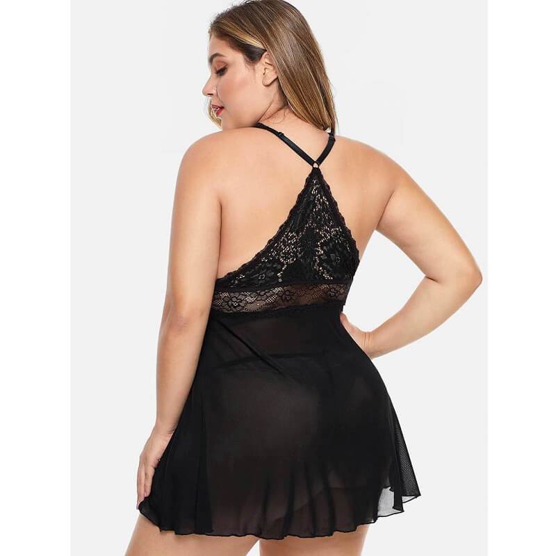 plus size wholesale lingerie - black back
