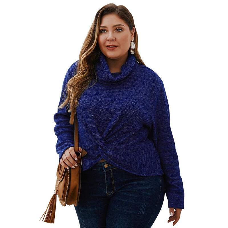 Plus Size Navy Sweater - Plus Size Tops | Chic Lover