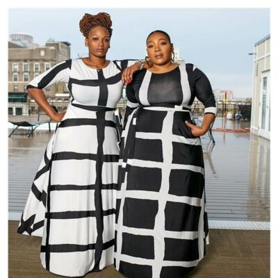 plus size striped maxi dress