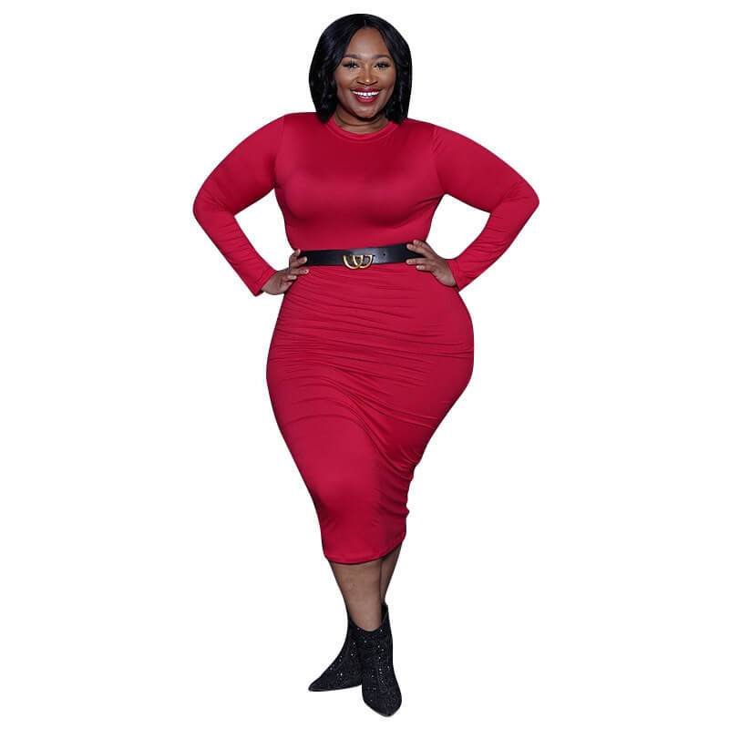 Red plus size Desses - red color