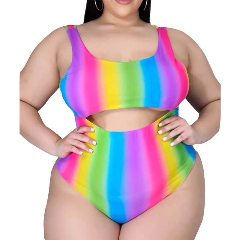 Plus Size Two Piece Sets Swimsuit-front model view