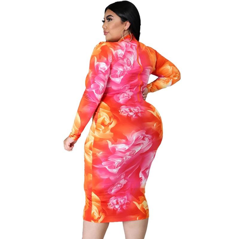 Plus Size Party Dresses For Weddings - flower pattern side