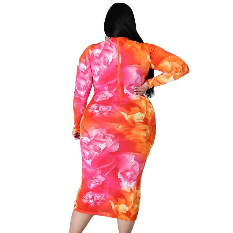 Plus Size Party Dresses For Weddings - flower pattern back
