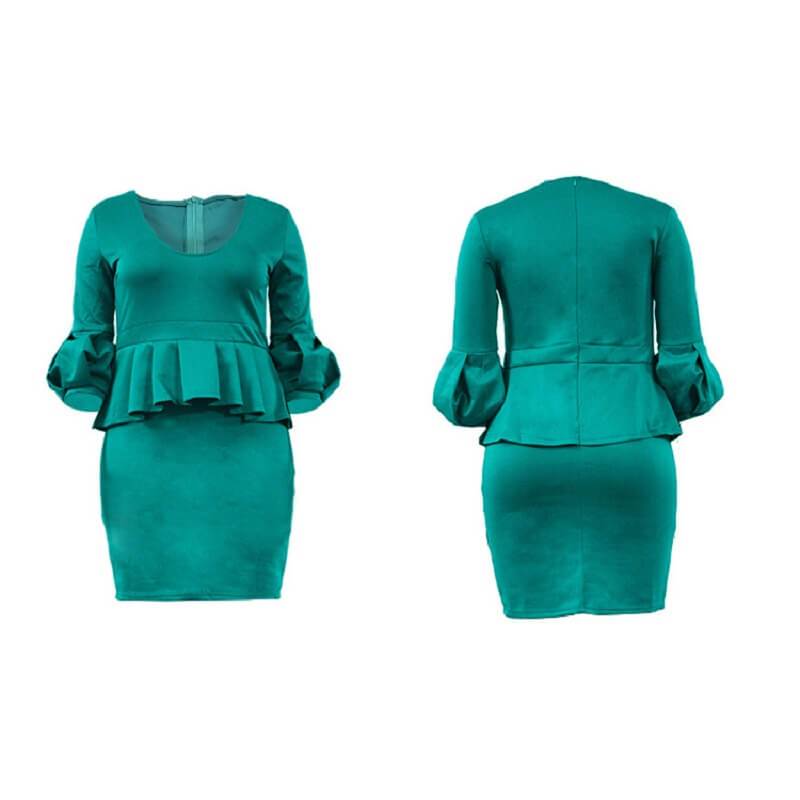 Plus Size Tunic Dress - light gree detail image