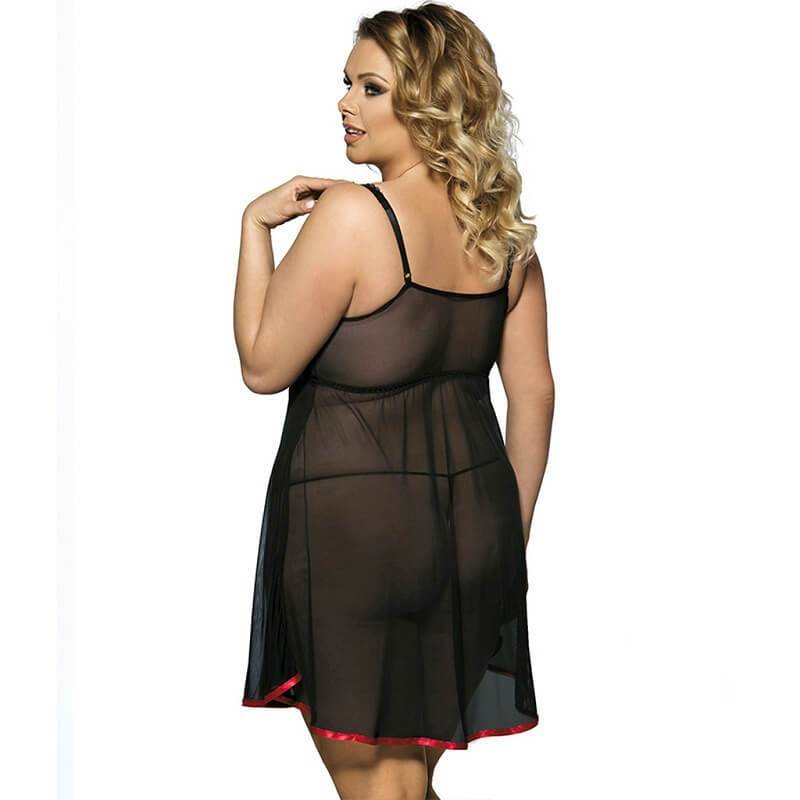 Plus Size  Lingerie Sexy Skirt -  red back