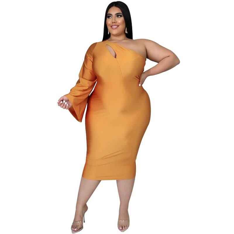 Plus Size Dresses To Wear With Sleeves - gold color